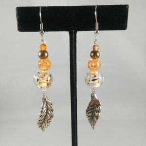 Enchanted Autumn Leaves Fall inspired Bead Earring